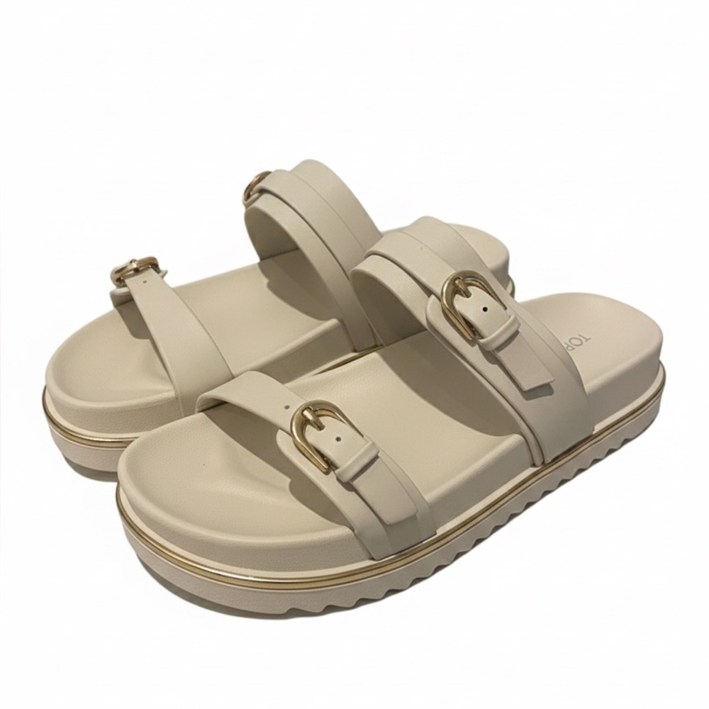 Top Moda Double-buckle Slide Sandals Size 8 EUC